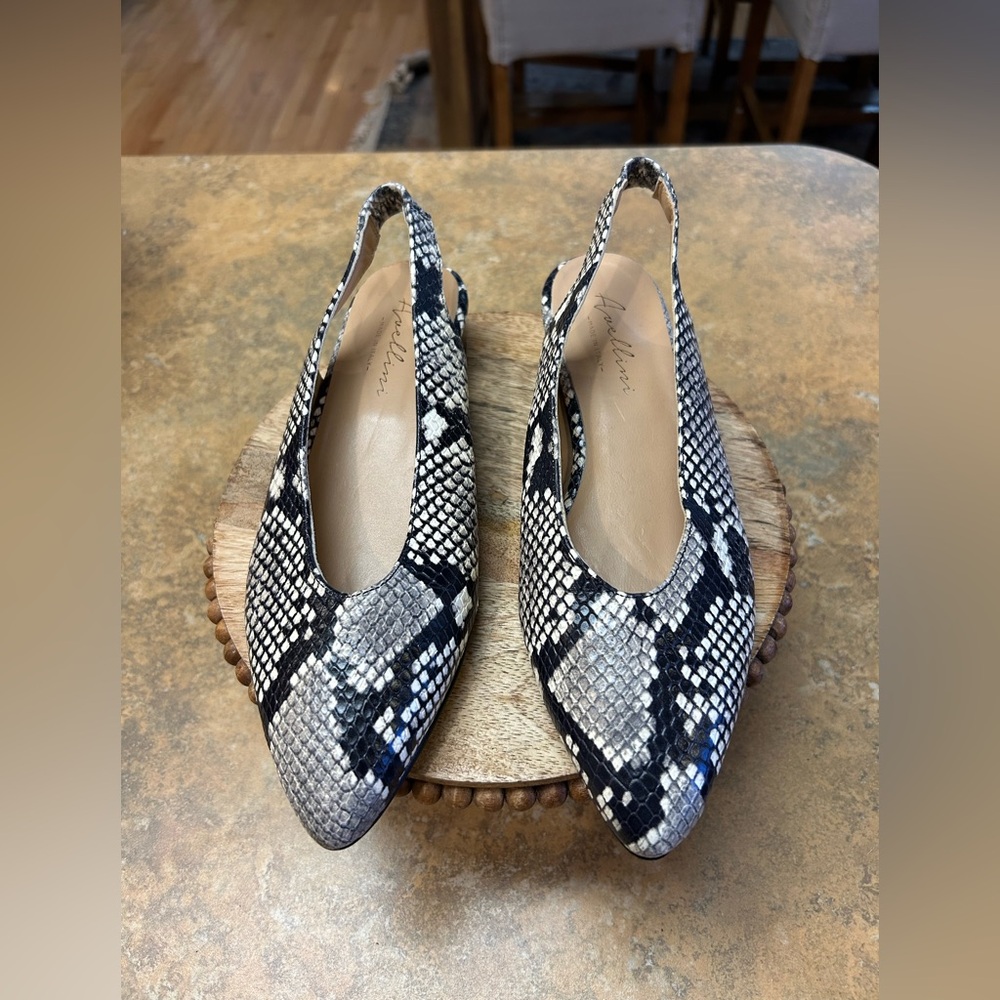 Avellini Elegant Black , Gray and White Slingback Italian Shoes